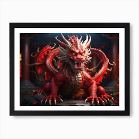 Chinese Red Dragon 5 Art Print