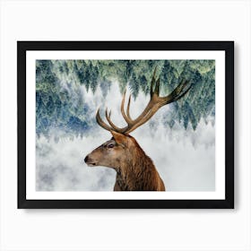 The Deer And The Woods Art Print