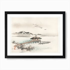 Cottage By The Sea, Kōno Bairei Art Print