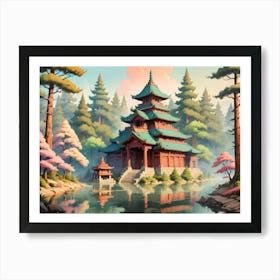 The Temple Inside The Forest Art Print