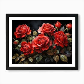 Default A Stunning Watercolor Painting Of Vibrant Red Roses Be 3 (1) Art Print