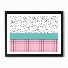 Memphis Pattern Retro Synthwave 80s Vintage Dinner Artwork Art Print