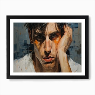 Young Man With Blue Eyes. Art Print From Original Painting by