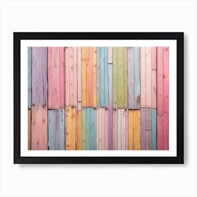 Colorful Wood Wall 5 Art Print