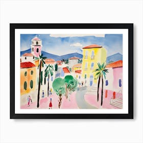 Reggio Emilia Italy Cute Watercolour Illustration 2 Art Print