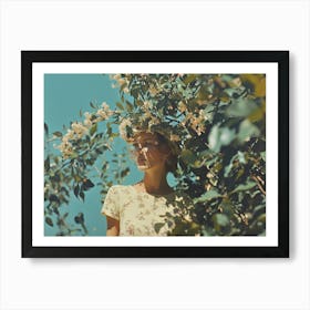 Vintage Girl In Flower Art Print