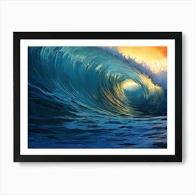 Sunset Ocean Wave Art Print