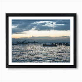 Boats At Blue Dusk Art Print