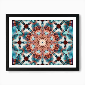 Abstraction Blue Mandala Art Print