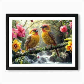 Beautiful Bird on a branch 13 Art Print