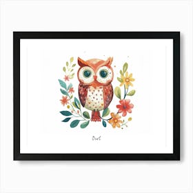 Little Floral Owl 4 Poster Art Print