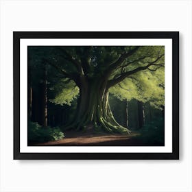 Hornbeam Tree Standing Deep In The Woods Art Print