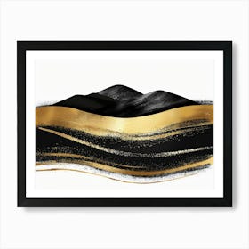 Gold And Black Mountains 8 Art Print