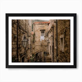 Hanging laundry in Europe Art Print