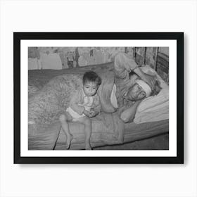 Mexican Father And Child, San Antonio, Texas, This Family Was Living On Relief, The Father Was Obviously Very Sick Art Print