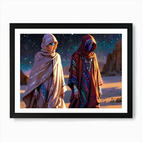 Two Women In The Desert Art Print