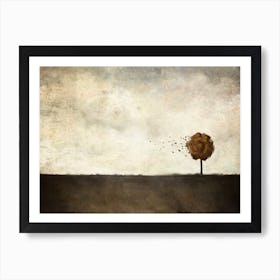 Tree In An Autumn Field Art Print