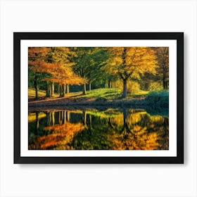 Serene Autumn Reflections 12 Art Print