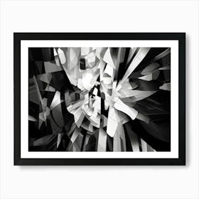 Shattered Illusions Abstract Black And White 4 Art Print