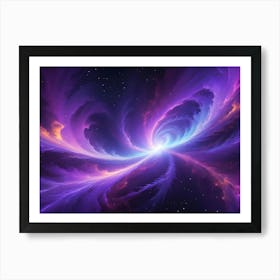 Swirling Clouds Of Purple And Orange Hues Against A Backdrop Of Stars, Resembling A Cosmic Event Art Print