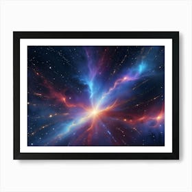 A Colorful And Vibrant Nebula Explodes With Energy Against A Starry Background, Showcasing The Beauty And Power Of The Cosmos Art Print