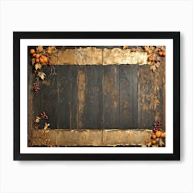 A Vintage Thanksgiving Themed Backdrop Illustrating The Fusion Of Rustic Material And Luxurious Ant (5) Art Print