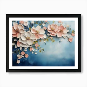 Floral Art 3d With Oil Painting Flowers 1 Art Print