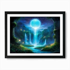 Magical Orb Emitting Soft Luminescence Cradled In The Heart Of An Enchanting Fantasy Realm Surroun Art Print