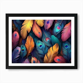 Peacock Feathers Art Print