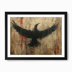 Calligraphic Wonders: Crow Art Print