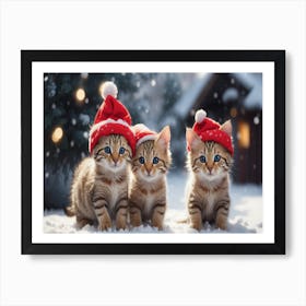 Christmas Kittens Art Print