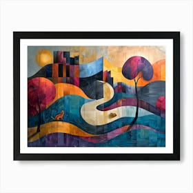 Landscape With Trees, Cubism Art Print