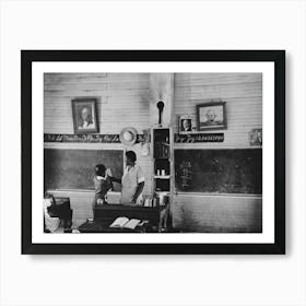 Schoolteacher Explaining Passage To Pupil, La Forge, Missouri, School Attended By Southeast Missouri Farms Art Print