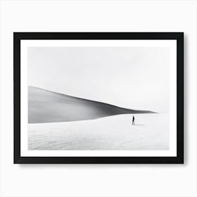 Sand Dunes - Lone Man and Dune in Desert Art Print