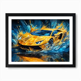 Yellow Sports Car Art Print