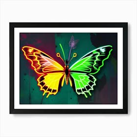 Neon Butterfly Poster