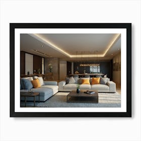 Modern Living Room AI interior design 4 Art Print