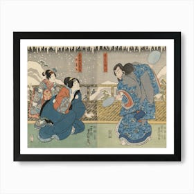 Näyttelijät Sawamura Sojuro Ja Onoe Baiko Näytelmässä Hime Komatsu (Pikku Mänty Eli Vuodenalun Leikkejä), 1850, Art Print