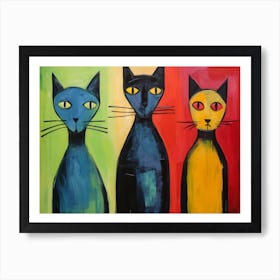 Three Cats 23 Art Print