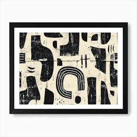 Abstract Black And White Painting 8 Art Print