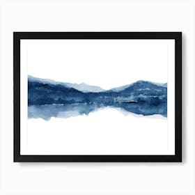 Watercolor Landscape 1 Blue Art Print