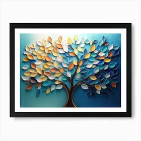 Colorful Tree with Leaves on Hanging Branches 2 Art Print