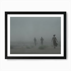 People Walking In The Dusty Desert Art Print