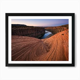 Canyon Landscape At Sunrise Revealing The Sculpted Curves And Smooth Textures Of An Ancient Sandsto Art Print