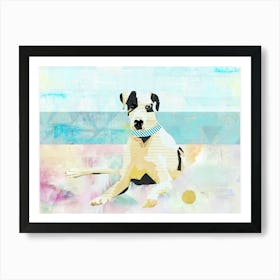 Great Dane Beach Collage Art Print