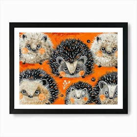 Nordic Hedgehogs Art Print