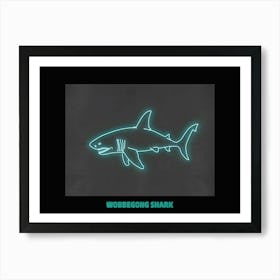 Neon Aqua Wobbegong Shark 6 Poster Art Print