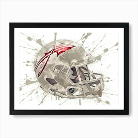 Florida State Seminoles White NCAA Helmet Poster Art Print