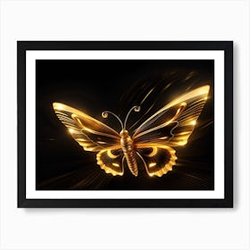 Golden Butterfly 93 Art Print