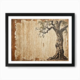 Antique Oak Tree Knot Translated Into Decorative Vintage Grunge Pattern Textures Reminiscent Of Age (4) Art Print